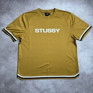 Gold Stussy Jersey T-Shirt